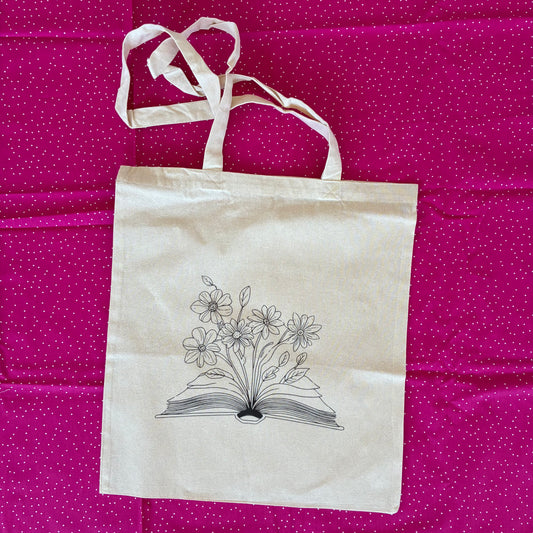 Canvas bag ‘Petals & Pages’